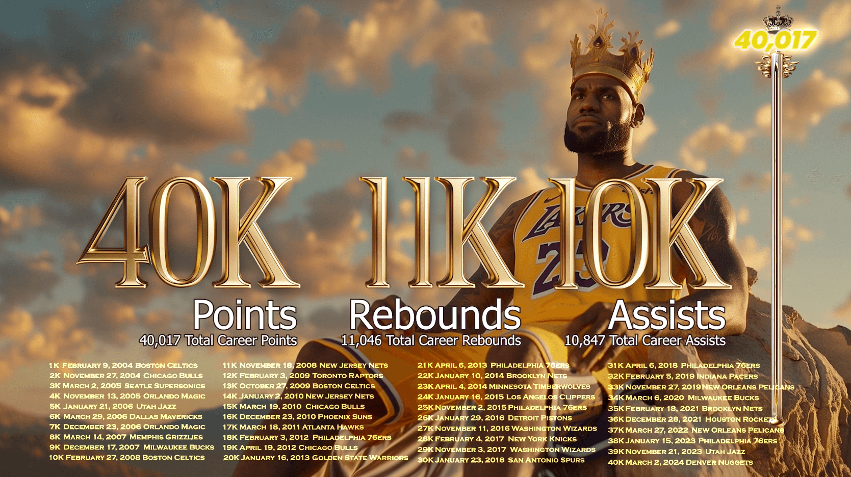 LeBron James 40K points animated tribute
