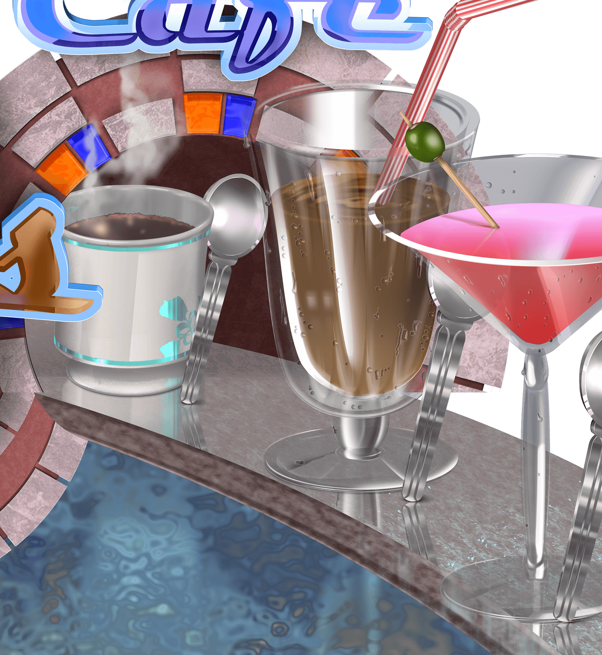 Jimmy's Grand Cafe sign inset detail